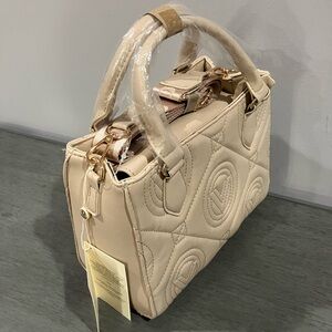 Valentino Orlandi Quilted Beige Satchel